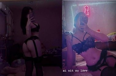 A irmã gosta de fazer amor ao usar roupas íntimas de renda preta